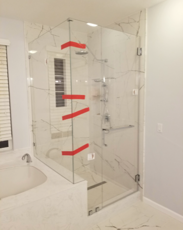 90 DEGREE FRAMELESS SHOWER ENCLOSURE