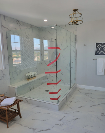 90 DEGREE FRAMELESS SHOWER ENCLOSURE